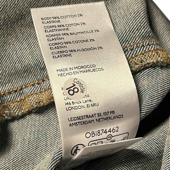 NWT Free People We The Free Bella Moto Mid Rise Skinny Jeans 25‎ Blue Ankle Zip - Picture 4 of 8